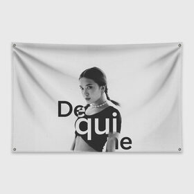 Флаг-баннер с принтом Dequine , 100% полиэстер | размер 67 х 109 см, плотность ткани — 95 г/м2; по краям флага есть четыре люверса для крепления | 