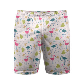 Мужские шорты спортивные с принтом Фламинго в тропиках ,  |  | 