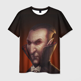 Мужская футболка 3D с принтом Граф Влад Дракула , 100% полиэфир | прямой крой, круглый вырез горловины, длина до линии бедер | вампир | вурдалак | граф | дракула | зубастик