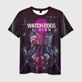 Мужская футболка 3D с принтом Watch Dogs: Legion , 100% полиэфир | прямой крой, круглый вырез горловины, длина до линии бедер | Тематика изображения на принте: будущее | киберпанк | маски | череп