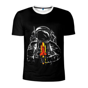 Мужская футболка 3D спортивная с принтом Космонавт , 100% полиэстер с улучшенными характеристиками | приталенный силуэт, круглая горловина, широкие плечи, сужается к линии бедра | art | astronaut | cosmonaut | man | rocket | shuttle | space | арт | астронавт | космонавт | космос | ракета | человек | шаттл
