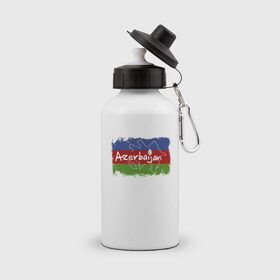 Бутылка спортивная с принтом Азербайджан , металл | емкость — 500 мл, в комплекте две пластиковые крышки и карабин для крепления | azerbaijan | baku | азер | азербайджан | баку | герб | страна | флаг