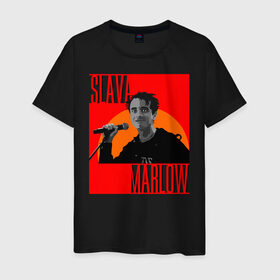 Мужская футболка хлопок с принтом SLAVA MARLOW , 100% хлопок | прямой крой, круглый вырез горловины, длина до линии бедер, слегка спущенное плечо. | slava marlow | артемготлиб | моргенштерн | рэп