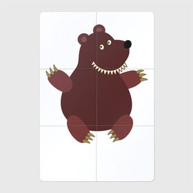 Магнитный плакат 2Х3 с принтом Мишка , Полимерный материал с магнитным слоем | 6 деталей размером 9*9 см | бурый медведь | бурый мишка | гризли | зубастик | косолапый | медвед | медведи | медведь | медвежата | медвежонок | мишка | мишки | россия | русский | сибирь