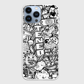 Чехол для iPhone 13 Pro Max с принтом Doodle граффити ,  |  | Тематика изображения на принте: doodle | graffiti | граффити | дудл | чб