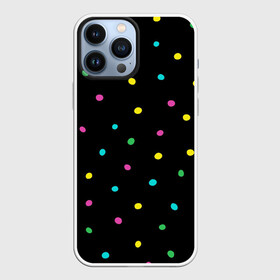 Чехол для iPhone 13 Pro Max с принтом Конфетти ,  |  | веселье | конфетти | паттерн | праздник | радость | радужный | разноцветный | черный