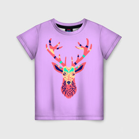Детская футболка 3D с принтом олень, deer  , 100% гипоаллергенный полиэфир | прямой крой, круглый вырез горловины, длина до линии бедер, чуть спущенное плечо, ткань немного тянется | deer | doe | fawn | олененок | олениха | олень
