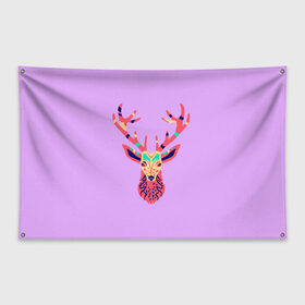 Флаг-баннер с принтом олень, deer , 100% полиэстер | размер 67 х 109 см, плотность ткани — 95 г/м2; по краям флага есть четыре люверса для крепления | deer | doe | fawn | олененок | олениха | олень