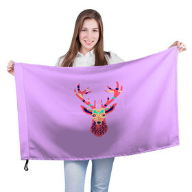 Флаг 3D с принтом олень, deer , 100% полиэстер | плотность ткани — 95 г/м2, размер — 67 х 109 см. Принт наносится с одной стороны | deer | doe | fawn | олененок | олениха | олень
