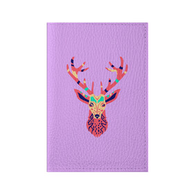 Обложка для паспорта матовая кожа с принтом олень, deer  , натуральная матовая кожа | размер 19,3 х 13,7 см; прозрачные пластиковые крепления | Тематика изображения на принте: deer | doe | fawn | олененок | олениха | олень