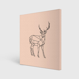 Холст квадратный с принтом олень, deer  , 100% ПВХ |  | deer | doe | fawn | олененок | олениха | олень