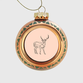 Стеклянный ёлочный шар с принтом олень, deer  , Стекло | Диаметр: 80 мм | deer | doe | fawn | олененок | олениха | олень