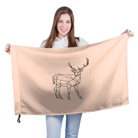 Флаг 3D с принтом олень, deer , 100% полиэстер | плотность ткани — 95 г/м2, размер — 67 х 109 см. Принт наносится с одной стороны | deer | doe | fawn | олененок | олениха | олень