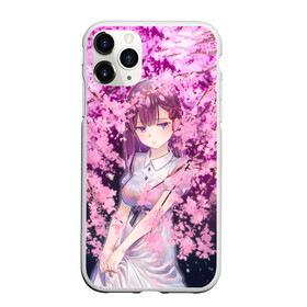 Чехол для iPhone 11 Pro Max матовый с принтом SAKURA , Силикон |  | Тематика изображения на принте: anime | girl | love | весна | девочка | девушка | дерево | любовь | милашка | милая | сакура | цветы