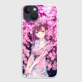 Чехол для iPhone 13 с принтом SAKURA ,  |  | anime | girl | love | весна | девочка | девушка | дерево | любовь | милашка | милая | сакура | цветы