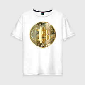 Женская футболка хлопок Oversize с принтом Биткоин (bitcoin) , 100% хлопок | свободный крой, круглый ворот, спущенный рукав, длина до линии бедер
 | bitcoin | bitcoin news | bitcoin news today | bitcoin price | bitcoin price prediction | bitcoin trading | btc | btc news | btc price | btc today | crypto | crypto news | cryptocurrency