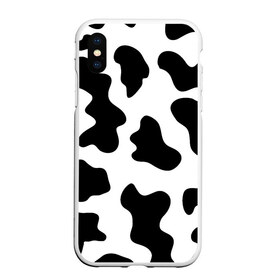 Чехол для iPhone XS Max матовый с принтом Му-му , Силикон | Область печати: задняя сторона чехла, без боковых панелей | абстракция | бык | кожа коровы | корова | му му | пятна | черно белое | черно белые пятна