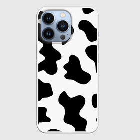 Чехол для iPhone 13 Pro с принтом Му му ,  |  | Тематика изображения на принте: абстракция | бык | кожа коровы | корова | му му | пятна | черно белое | черно белые пятна