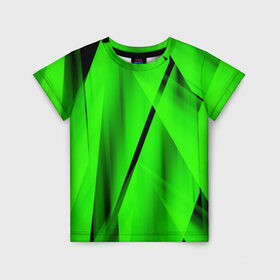 Детская футболка 3D с принтом Зеленый неон , 100% гипоаллергенный полиэфир | прямой крой, круглый вырез горловины, длина до линии бедер, чуть спущенное плечо, ткань немного тянется | зелегь | зеленая абстракция | зеленка | зеленые линии | зеленые полосы | зеленый | зеленый неон | неон