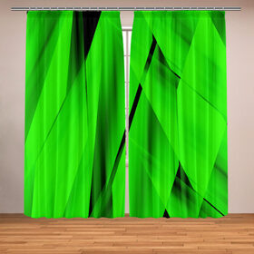 Фотошторы с принтом Зеленый неон , Блэкаут (светозащита 90%) / Габардин (светозащита 40% | 2 полотна шириной по 145 см; Высота 200-300 см; Крепление: шторная лента (на крючки); | зелегь | зеленая абстракция | зеленка | зеленые линии | зеленые полосы | зеленый | зеленый неон | неон