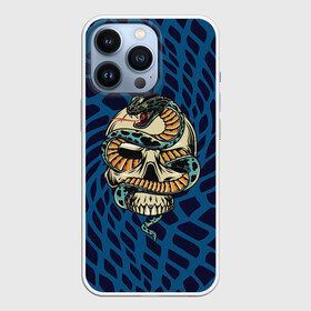 Чехол для iPhone 13 Pro с принтом SnakeSkull Змея и череп ,  |  | fangs | jaw | orbits | skull | snake | sting | teeth | глазницы | жало | змея | зубы | клыки | пасть | череп