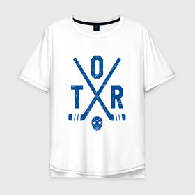 Мужская футболка хлопок Oversize с принтом Торонто Мейпл Лифс , 100% хлопок | свободный крой, круглый ворот, “спинка” длиннее передней части | Тематика изображения на принте: 