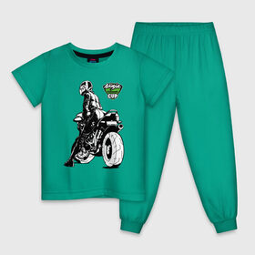 Детская пижама хлопок с принтом Kawasaki Ninja Cup , 100% хлопок |  брюки и футболка прямого кроя, без карманов, на брюках мягкая резинка на поясе и по низу штанин
 | cup | engine | girl | helmet | motorcycle | power | двигатель | девушка | кубок | мотоцикл | мощь | шлем