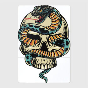 Магнитный плакат 2Х3 с принтом Snake&Skull , Полимерный материал с магнитным слоем | 6 деталей размером 9*9 см | Тематика изображения на принте: fangs | jaw | orbits | skull | snake | sting | teeth | глазницы | жало | змея | зубы | клыки | пасть | череп