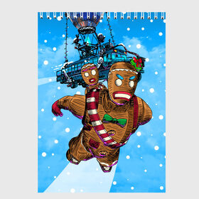Скетчбук с принтом Пряничный человек , 100% бумага
 | 48 листов, плотность листов — 100 г/м2, плотность картонной обложки — 250 г/м2. Листы скреплены сверху удобной пружинной спиралью | 2020 | 2021 | christmas | cookie | dabb | epic games | fortnite | gingerbread man | new year | santa clause | skin | year | год | даб | дэб | игры | новогодний | новый год | печенье | пряник | пряничный человечек | рождество | санта клаус | скин | фортнай