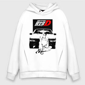 Мужское худи Oversize хлопок с принтом INITIAL D , френч-терри — 70% хлопок, 30% полиэстер. Мягкий теплый начес внутри —100% хлопок | боковые карманы, эластичные манжеты и нижняя кромка, капюшон на магнитной кнопке | initial d | аниме | гонки | инициал ди | король дрифта | уличные гонки | фильм