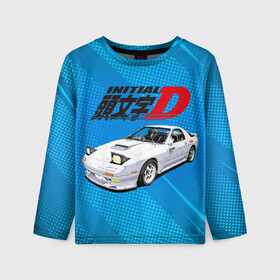 Детский лонгслив 3D с принтом INITIAL D. , 100% полиэстер | длинные рукава, круглый вырез горловины, полуприлегающий силуэт
 | initial d | аниме | гонки | инициал ди | король дрифта | уличные гонки | фильм