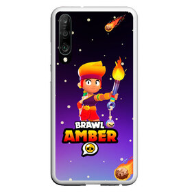 Чехол для Honor P30 с принтом BRAWL STARS AMBER , Силикон | Область печати: задняя сторона чехла, без боковых панелей | 8 bit | amber | brawl stars | colette | crow | gale | leon | max | mecha | mecha crow | mr.p | sally leon | shark | tara | virus 8 bit | werewolf leon | акула | амбер | берли | бравл старс | ворон | коллет | макс | оборотень