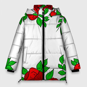 Женская зимняя куртка 3D с принтом Scarlet Roses , верх — 100% полиэстер; подкладка — 100% полиэстер; утеплитель — 100% полиэстер | длина ниже бедра, силуэт Оверсайз. Есть воротник-стойка, отстегивающийся капюшон и ветрозащитная планка. 

Боковые карманы с листочкой на кнопках и внутренний карман на молнии | fashion flowers | fashion girl | love | букет | бутоны | жена | красные цветы | лепестки | летние | лето | листья | лучшая | люблю | мама | подарок | природа | растения | розочка | розы | сюрприз | узор | цветок | цветочки