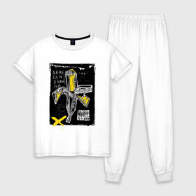 Женская пижама хлопок с принтом African banana , 100% хлопок | брюки и футболка прямого кроя, без карманов, на брюках мягкая резинка на поясе и по низу штанин | 2020 | абстракция | граффити | стиль | тренд | уличный стиль | урбан