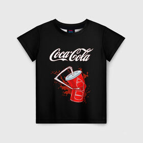 Детская футболка 3D с принтом Coca Cola , 100% гипоаллергенный полиэфир | прямой крой, круглый вырез горловины, длина до линии бедер, чуть спущенное плечо, ткань немного тянется | coca cola | газировка | кола | лето | лимонад | свежесть | стакан