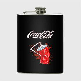 Фляга с принтом Coca Cola , металлический корпус | емкость 0,22 л, размер 125 х 94 мм. Виниловая наклейка запечатывается полностью | coca cola | газировка | кола | лето | лимонад | свежесть | стакан