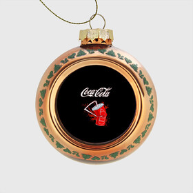 Стеклянный ёлочный шар с принтом Coca Cola , Стекло | Диаметр: 80 мм | Тематика изображения на принте: coca cola | газировка | кола | лето | лимонад | свежесть | стакан