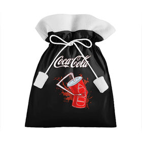 Подарочный 3D мешок с принтом Coca Cola , 100% полиэстер | Размер: 29*39 см | coca cola | газировка | кола | лето | лимонад | свежесть | стакан