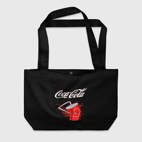 Пляжная сумка 3D с принтом Coca Cola , 100% полиэстер | застегивается на металлическую кнопку; внутренний карман застегивается на молнию. Стенки укреплены специальным мягким материалом, чтобы защитить содержимое от несильных ударов
 | coca cola | газировка | кола | лето | лимонад | свежесть | стакан
