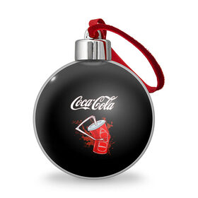 Ёлочный шар с принтом Coca Cola , Пластик | Диаметр: 77 мм | Тематика изображения на принте: coca cola | газировка | кола | лето | лимонад | свежесть | стакан