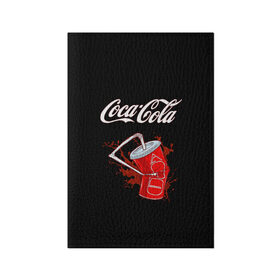 Обложка для паспорта матовая кожа с принтом Coca Cola , натуральная матовая кожа | размер 19,3 х 13,7 см; прозрачные пластиковые крепления | coca cola | газировка | кола | лето | лимонад | свежесть | стакан