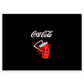 Поздравительная открытка с принтом Coca Cola , 100% бумага | плотность бумаги 280 г/м2, матовая, на обратной стороне линовка и место для марки
 | coca cola | газировка | кола | лето | лимонад | свежесть | стакан