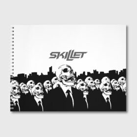 Альбом для рисования с принтом SKILLET , 100% бумага
 | матовая бумага, плотность 200 мг. | skillet | skillet 2020 | skillet hero | skillet monster | skillet rose | группа skillet | скелет