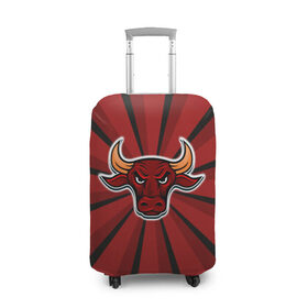 Чехол для чемодана 3D с принтом Красный бык , 86% полиэфир, 14% спандекс | двустороннее нанесение принта, прорези для ручек и колес | буйвол | бык | год быка | голова быка | злой бык | рога | рогатое животное