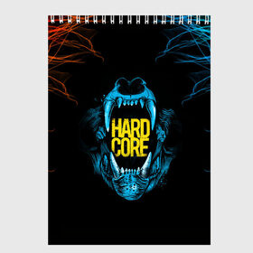 Скетчбук с принтом HARD CORE , 100% бумага
 | 48 листов, плотность листов — 100 г/м2, плотность картонной обложки — 250 г/м2. Листы скреплены сверху удобной пружинной спиралью | голова животного | зубы | клыки | оскал | хард кор | череп | эпичная надпись