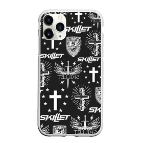 Чехол для iPhone 11 Pro Max матовый с принтом SKILLET , Силикон |  | skillet | skillet 2020 | skillet hero | skillet monster | skillet rose | группа skillet | скелет