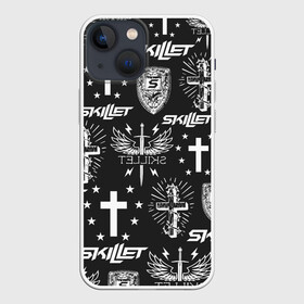 Чехол для iPhone 13 mini с принтом SKILLET ,  |  | skillet | skillet 2020 | skillet hero | skillet monster | skillet rose | группа skillet | скелет