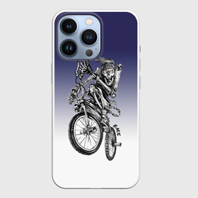 Чехол для iPhone 13 Pro с принтом BMX ,  |  | bike | bmx | bones | eyes | jaw | skeleton | skull | sport | велосипед | кости | пасть | скелет | спорт | череп