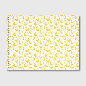 Альбом для рисования с принтом Банановый рай , 100% бумага
 | матовая бумага, плотность 200 мг. | bananas | circle | fruit | pattern | бананы | кружок | узор | фрукт