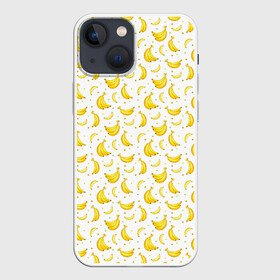 Чехол для iPhone 13 mini с принтом Банановый рай ,  |  | bananas | circle | fruit | pattern | бананы | кружок | узор | фрукт